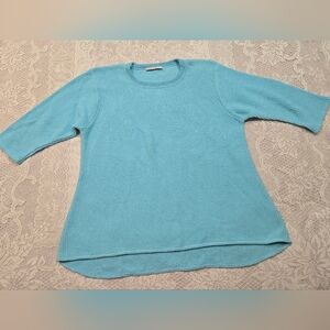 Margaret Winters Women's Sweater Light Blue 100% Cotton Sz M